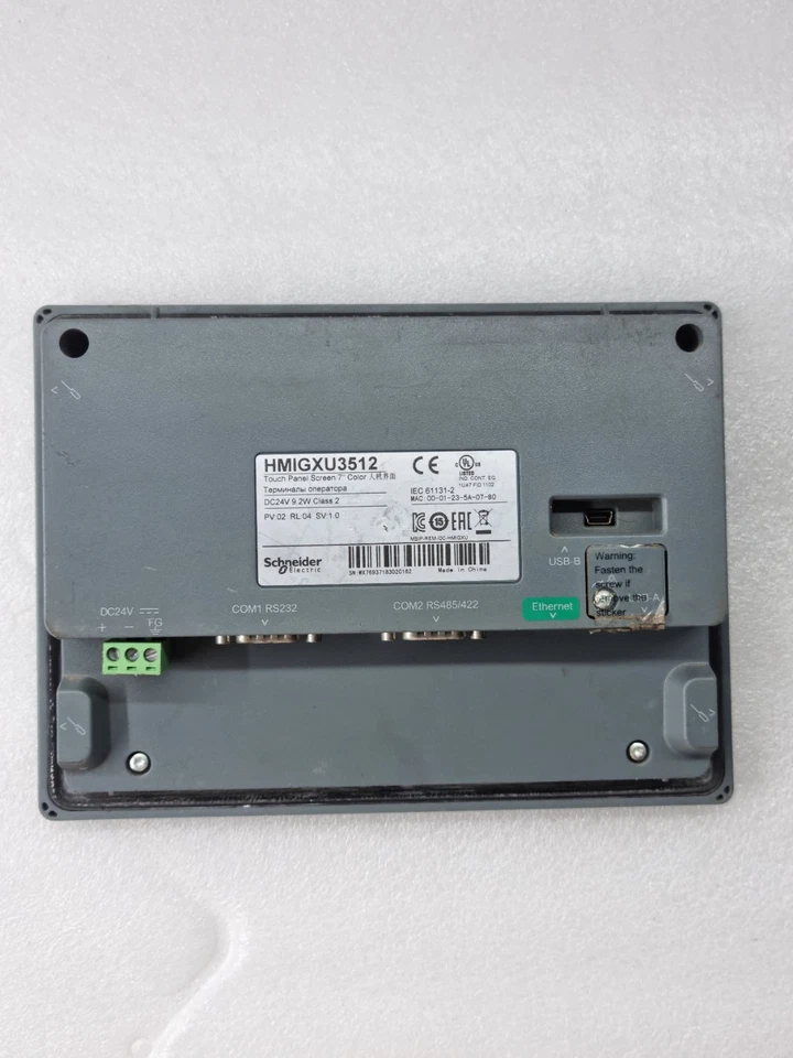 SCHNEIDER HMIGXU3512 TOUCH PANEL SCREEN 7" COLOR DC24V 9.2W (USED WORKING)